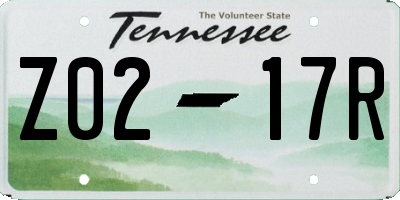 TN license plate Z0217R