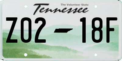 TN license plate Z0218F