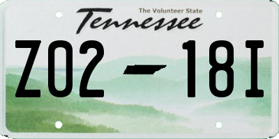 TN license plate Z0218I