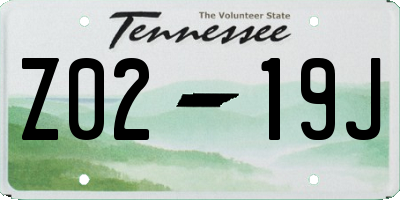 TN license plate Z0219J