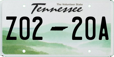 TN license plate Z0220A