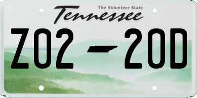 TN license plate Z0220D