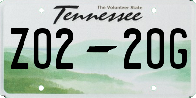 TN license plate Z0220G