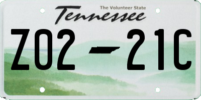 TN license plate Z0221C