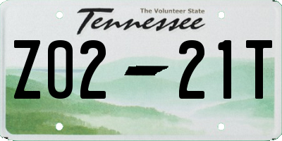 TN license plate Z0221T