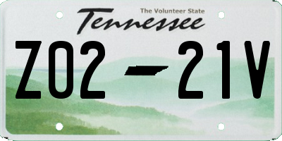 TN license plate Z0221V