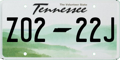 TN license plate Z0222J