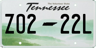 TN license plate Z0222L