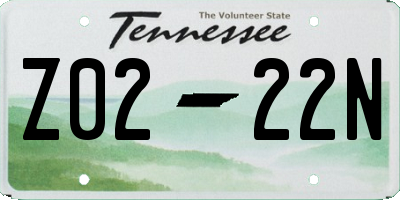 TN license plate Z0222N