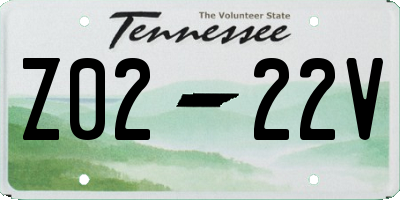 TN license plate Z0222V