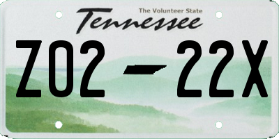 TN license plate Z0222X