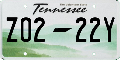 TN license plate Z0222Y