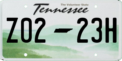TN license plate Z0223H