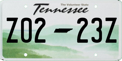 TN license plate Z0223Z