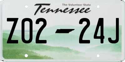 TN license plate Z0224J