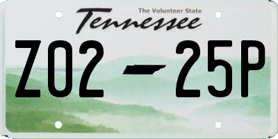 TN license plate Z0225P