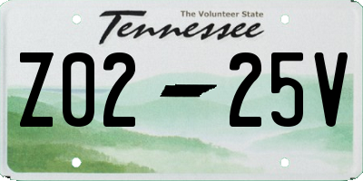 TN license plate Z0225V