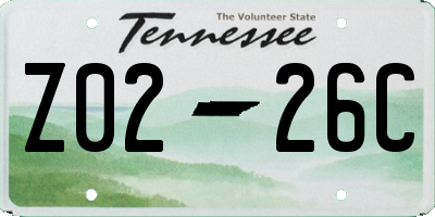 TN license plate Z0226C