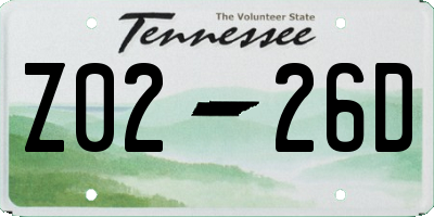 TN license plate Z0226D