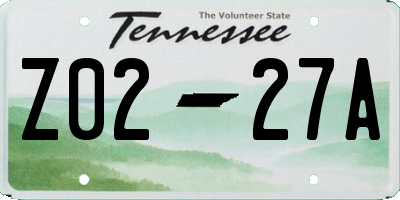 TN license plate Z0227A