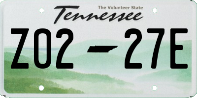 TN license plate Z0227E