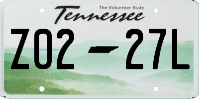 TN license plate Z0227L