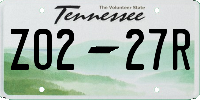 TN license plate Z0227R