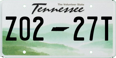 TN license plate Z0227T