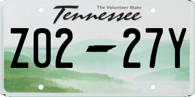 TN license plate Z0227Y
