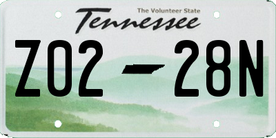 TN license plate Z0228N