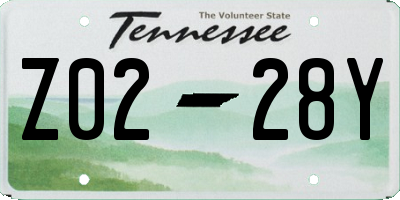 TN license plate Z0228Y