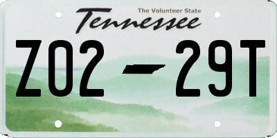 TN license plate Z0229T
