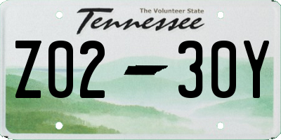 TN license plate Z0230Y