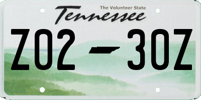 TN license plate Z0230Z