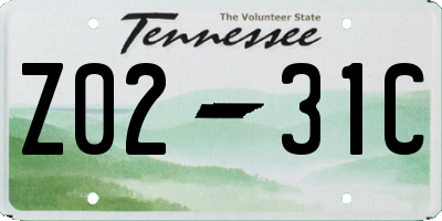 TN license plate Z0231C
