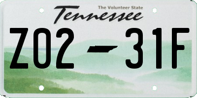 TN license plate Z0231F