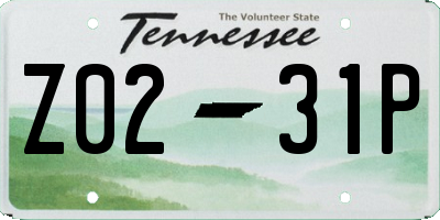 TN license plate Z0231P