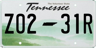 TN license plate Z0231R