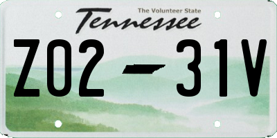 TN license plate Z0231V