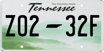 TN license plate Z0232F