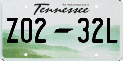 TN license plate Z0232L