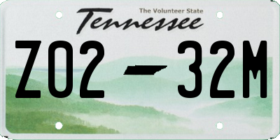 TN license plate Z0232M