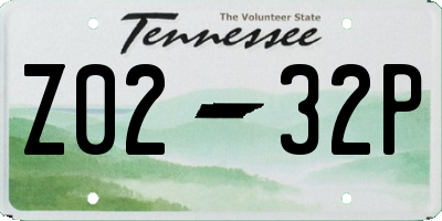 TN license plate Z0232P