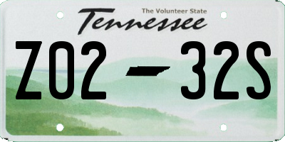 TN license plate Z0232S