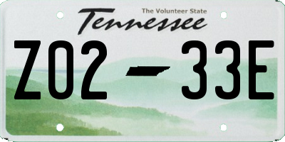 TN license plate Z0233E