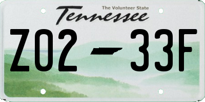 TN license plate Z0233F