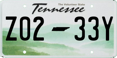 TN license plate Z0233Y