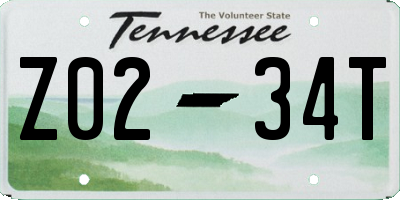 TN license plate Z0234T