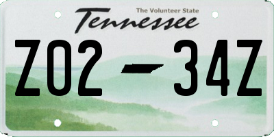TN license plate Z0234Z