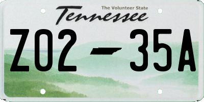 TN license plate Z0235A